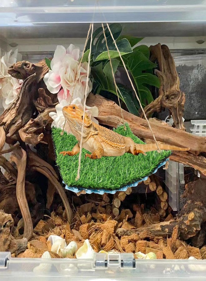 Neeenn Bearded Dragon Hammock, Bearded Dragon Bed, Artificial Plant Lizard Swing Toys, Reptile Habitat Decor, Tank and Aquarium Accessories for Hermit Crab Chameleon Birds Rats Hamster - Image 5